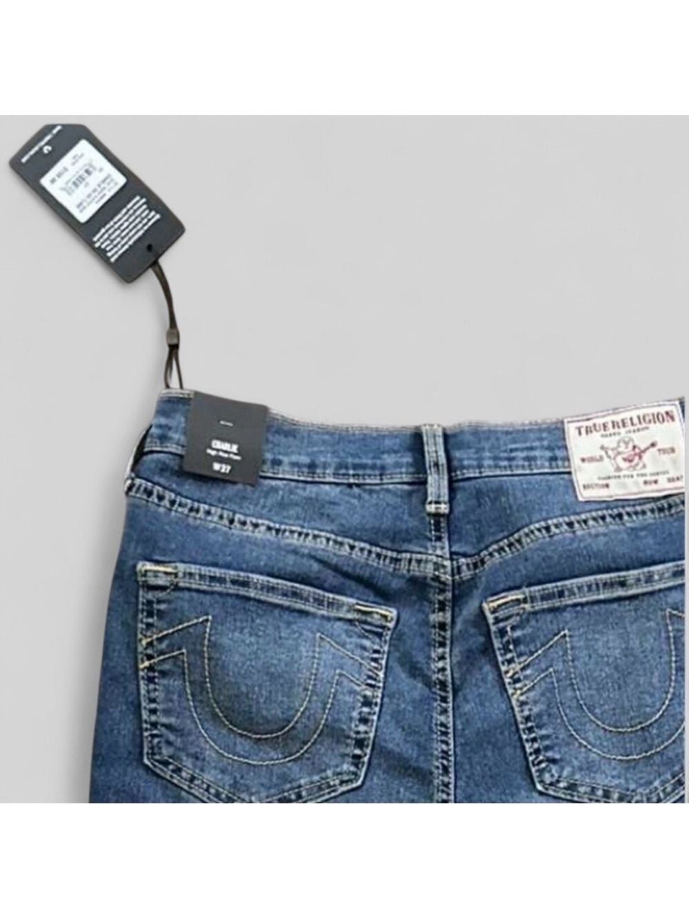True Religion-Charlie High rise flare jeans, blue- size 27-NWT-retails $159 - Picture 11 of 11